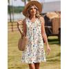 Zeagoo Summer Dresses for Women 2026 Sleeveless Dress V Neck Tank Dress Pleated Floral Tshirt Sundresses with Pockets(Floral-3)
