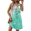 Zeagoo Summer Dresses for Women 2026 Sleeveless Dress V Neck Tank Dress Pleated Floral Tshirt Sundresses with Pockets(Floral-6)