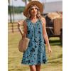 Zeagoo Summer Dresses for Women 2026 Sleeveless Dress V Neck Tank Dress Pleated Floral Tshirt Sundresses with Pockets(Floral-leaf)
