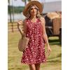 Zeagoo Summer Dresses for Women 2026 Sleeveless Dress V Neck Tank Dress Pleated Floral Tshirt Sundresses with Pockets(Red-floral)