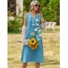 Zeagoo Summer Dresses for Women 2026 Sleeveless V Neck Casual Midi Tank Dress Beach Vacation Sundresses with Pockets(03-zw89)