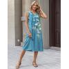 Zeagoo Summer Dresses for Women 2026 Sleeveless V Neck Casual Midi Tank Dress Beach Vacation Sundresses with Pockets(03-zw89)