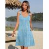 Zeagoo Summer Dresses for Women Boho Beach Dress Sleeveless Sundresses with Pockets Casual Loose Tank Tshirt Sun Dress(Blue Floral Print)
