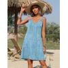 Zeagoo Summer Dresses for Women Boho Beach Dress Sleeveless Sundresses with Pockets Casual Loose Tank Tshirt Sun Dress(Blue Floral Print)