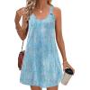 Zeagoo Summer Dresses for Women Boho Beach Dress Sleeveless Sundresses with Pockets Casual Loose Tank Tshirt Sun Dress(Blue Floral Print)