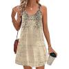 Zeagoo Summer Dresses for Women Boho Beach Dress Sleeveless Sundresses with Pockets Casual Loose Tank Tshirt Sun Dress(Brown Printed)