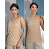 Zeagoo Summer Tank Top for Women V Neck Textured Camisole Blouses Sleeveless Casual Basic Beach Vacation Cami Shirt(Coffee)