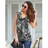 Zeagoo Tank Top for Women Trendy Going Out Tops Sleeveless Shirts Ruched Business Casual Basic Tunic Tops(Floral Cx273)