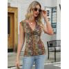 Zeagoo Tank Top for Women Trendy Going Out Tops Sleeveless Shirts Ruched Business Casual Basic Tunic Tops(Floral Mz721)