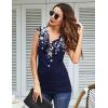 Zeagoo Tank Top for Women Trendy Going Out Tops Sleeveless Shirts Ruched Business Casual Basic Tunic Tops(Floral Sf103)