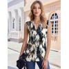 Zeagoo Tank Top for Women Trendy Going Out Tops Sleeveless Shirts Ruched Business Casual Basic Tunic Tops(Floral Zr220)
