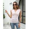Zeagoo Tank Top for Women Trendy Going Out Tops Sleeveless Shirts Ruched Business Casual Basic Tunic Tops(Pink Leopard Print)