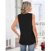 Zeagoo Tank Tops for Women 2026 Summer Top Henley Shirts Dressy Casual Loose Fit V-Neck Button Down Sleeveless Tshirt Blouse(Black)