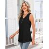 Zeagoo Tank Tops for Women 2026 Summer Top Henley Shirts Dressy Casual Loose Fit V-Neck Button Down Sleeveless Tshirt Blouse(Black)