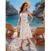 Zeagoo Women 2026 Summer Adjustable Spaghetti Strap Sundress Casual Ruched Floral V Neck Midi Flowy Beach Dress with Pockets(Colorful Floral)