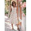 Zeagoo Women 2026 Summer Adjustable Spaghetti Strap Sundress Casual Ruched Floral V Neck Midi Flowy Beach Dress with Pockets(Colorful Floral)