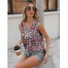 Zeagoo Women Eyelet Tank Tops Sleeveless Shirts V Neck Cute Summer Top Loose Fit Camisole S-XXL(Black Pink Floral)