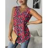 Zeagoo Women Eyelet Tank Tops Sleeveless Shirts V Neck Cute Summer Top Loose Fit Camisole S-XXL(Black Red Floral)