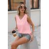 Zeagoo Women Eyelet Tank Tops Sleeveless Shirts V Neck Cute Summer Top Loose Fit Camisole S-XXL(Dusty Pink)