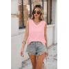 Zeagoo Women Eyelet Tank Tops Sleeveless Shirts V Neck Cute Summer Top Loose Fit Camisole S-XXL(Dusty Pink)