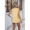 Zeagoo Women Eyelet Tank Tops Sleeveless Shirts V Neck Cute Summer Top Loose Fit Camisole S-XXL(Goose Yellow)