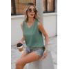 Zeagoo Women Eyelet Tank Tops Sleeveless Shirts V Neck Cute Summer Top Loose Fit Camisole S-XXL(Gray Blue)