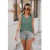 Zeagoo Women Eyelet Tank Tops Sleeveless Shirts V Neck Cute Summer Top Loose Fit Camisole S-XXL(Gray Blue)