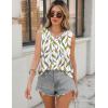 Zeagoo Women Eyelet Tank Tops Sleeveless Shirts V Neck Cute Summer Top Loose Fit Camisole S-XXL(Green Leaf)