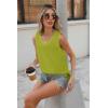 Zeagoo Women Eyelet Tank Tops Sleeveless Shirts V Neck Cute Summer Top Loose Fit Camisole S-XXL(Light Green)