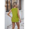 Zeagoo Women Eyelet Tank Tops Sleeveless Shirts V Neck Cute Summer Top Loose Fit Camisole S-XXL(Light Green)