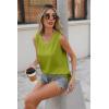 Zeagoo Women Eyelet Tank Tops Sleeveless Shirts V Neck Cute Summer Top Loose Fit Camisole S-XXL(Light Green)