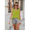Zeagoo Women Eyelet Tank Tops Sleeveless Shirts V Neck Cute Summer Top Loose Fit Camisole S-XXL(Light Green)