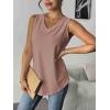 Zeagoo Women Eyelet Tank Tops Sleeveless Shirts V Neck Cute Summer Top Loose Fit Camisole S-XXL(Pink)