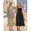 Zeagoo Women Summer Maxi Dress with Pockets 2025 Spaghetti Strap Sundress Casual Flowy Boho Dress Floral Tiered Beach Dress(A-black)