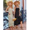 Zeagoo Women Summer Maxi Dress with Pockets 2025 Spaghetti Strap Sundress Casual Flowy Boho Dress Floral Tiered Beach Dress(A-black)
