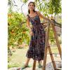 Zeagoo Women Summer Maxi Dress with Pockets 2025 Spaghetti Strap Sundress Casual Flowy Boho Dress Floral Tiered Beach Dress(Floral-2)