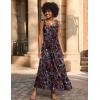 Zeagoo Women Summer Maxi Dress with Pockets 2025 Spaghetti Strap Sundress Casual Flowy Boho Dress Floral Tiered Beach Dress(Floral-2)