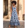 Zeagoo Women Summer Maxi Dress with Pockets 2025 Spaghetti Strap Sundress Casual Flowy Boho Dress Floral Tiered Beach Dress(Floral-4)