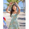 Zeagoo Women Summer Maxi Dress with Pockets 2025 Spaghetti Strap Sundress Casual Flowy Boho Dress Floral Tiered Beach Dress(Green Flower)