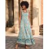 Zeagoo Women Summer Maxi Dress with Pockets 2025 Spaghetti Strap Sundress Casual Flowy Boho Dress Floral Tiered Beach Dress(Green Flower)