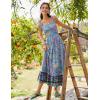 Zeagoo Women Summer Maxi Dress with Pockets 2025 Spaghetti Strap Sundress Casual Flowy Boho Dress Floral Tiered Beach Dress(Pattern-1)