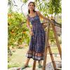 Zeagoo Women Summer Maxi Dress with Pockets 2025 Spaghetti Strap Sundress Casual Flowy Boho Dress Floral Tiered Beach Dress(Pattern-11)