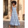 Zeagoo Women Summer Maxi Dress with Pockets 2025 Spaghetti Strap Sundress Casual Flowy Boho Dress Floral Tiered Beach Dress(Pattern-9)