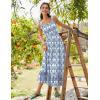 Zeagoo Women Summer Maxi Dress with Pockets 2025 Spaghetti Strap Sundress Casual Flowy Boho Dress Floral Tiered Beach Dress(Pattern-9)