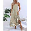 Zeagoo Women Summer Maxi Dress with Pockets 2025 Spaghetti Strap Sundress Casual Flowy Boho Dress Floral Tiered Beach Dress(Pink Flower)