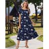Zeagoo Women Summer Midi A Line Dress Short Sleeve Casual Flowy Tiered Beach Long Sundress with Pockets 2026 Vacation Travel(Bf318)