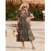Zeagoo Women Summer Midi A Line Dress Short Sleeve Casual Flowy Tiered Beach Long Sundress with Pockets 2026 Vacation Travel(Mz721)
