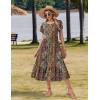 Zeagoo Women Summer Midi A Line Dress Short Sleeve Casual Flowy Tiered Beach Long Sundress with Pockets 2026 Vacation Travel(Mz721)