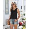 Zeagoo Women Summer Tank Tops Loose Fit Flowy Boho Pleated Sleeveless Shirts Crew Neck Dressy Casual Tunic Trendy Blouses(Black)