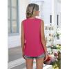 Zeagoo Women Summer Tank Tops Loose Fit Flowy Boho Pleated Sleeveless Shirts Crew Neck Dressy Casual Tunic Trendy Blouses(Hot Pink)